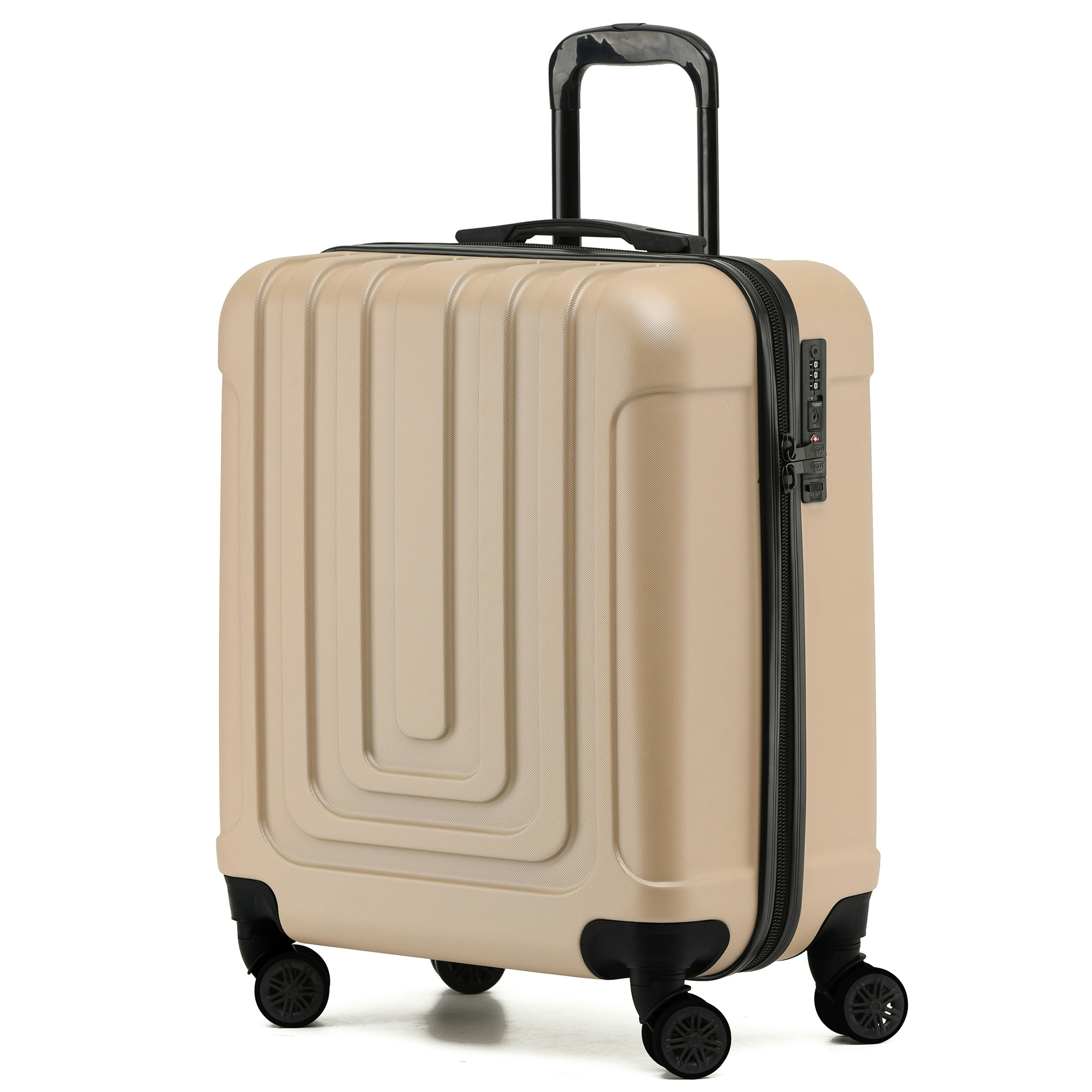 Flight Knight Premium Hard Shell Lightweight Cabin Suitcase - 8 Spinner Wheels - Built-in TSA Lock & USB Port - easyJet Large Cabin Approved - 56x45x2
