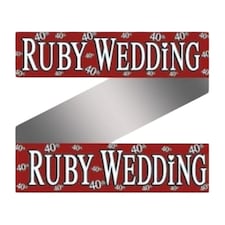 Floso Foil Holographic Wedding Anniversary Banner - Red - One Size