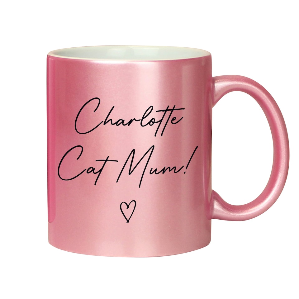 image 1 of Personalised Pink Glitter Mug Pink