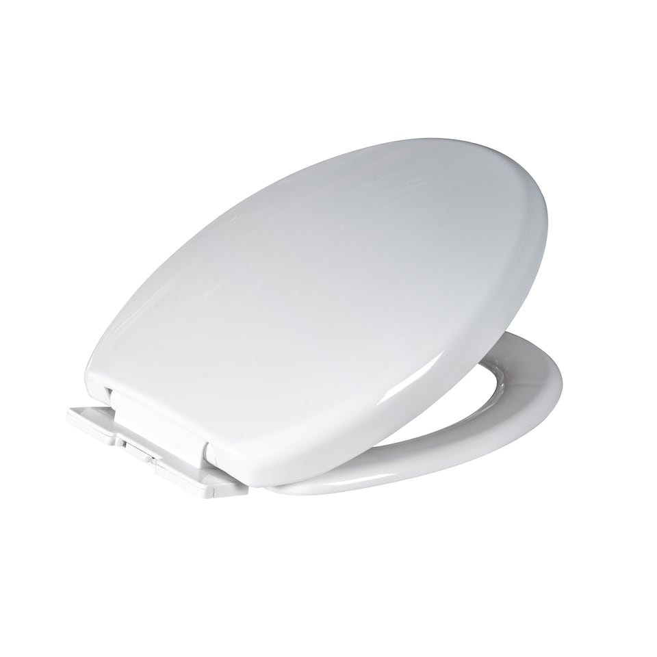 image 1 of Showerdrape Seville White Wrap Over Plastic Soft Close Toilet Seat | Multi | 1