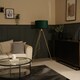 image 5 of ValueLights Aero Polished Gold Floor Lamp Green Shade | Green