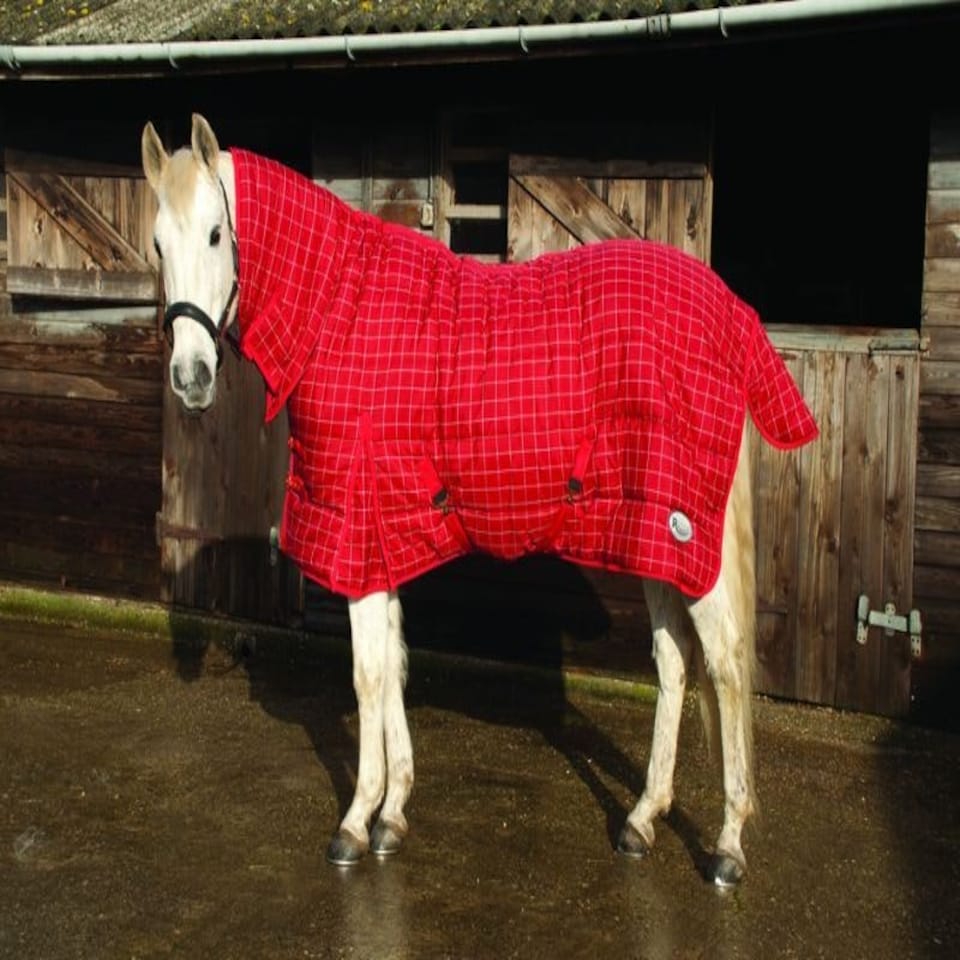 image 1 of Rhinegold Dakota Quilt White | Colour: Navy/White Check
Size: 6ft 0
