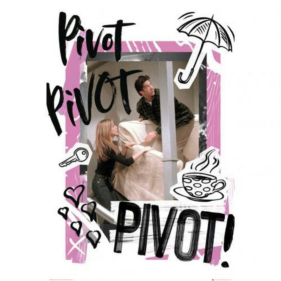 Friends Pivot Poster - Black/Pink - One Size
