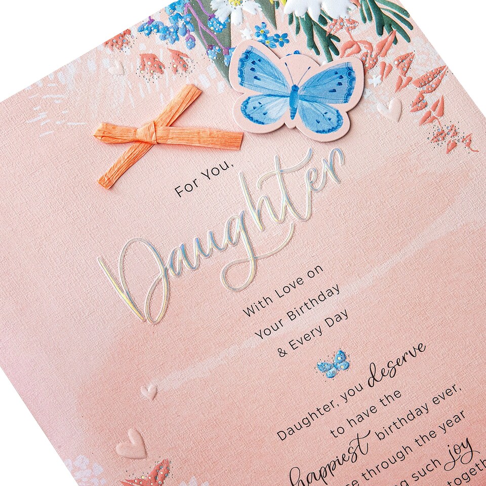 image 1 of Hallmark Birthday Card For Daughter - Pink Florals Design And Heartfelt Verse