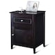 image 1 of COSTWAY 2-Tier Nightstand Modern Sofa Side Table Bedroom Brown