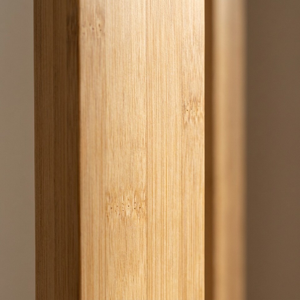 image 1 of Narrow Wooden Clothes Rail With 2 Shelves Brown | One Size