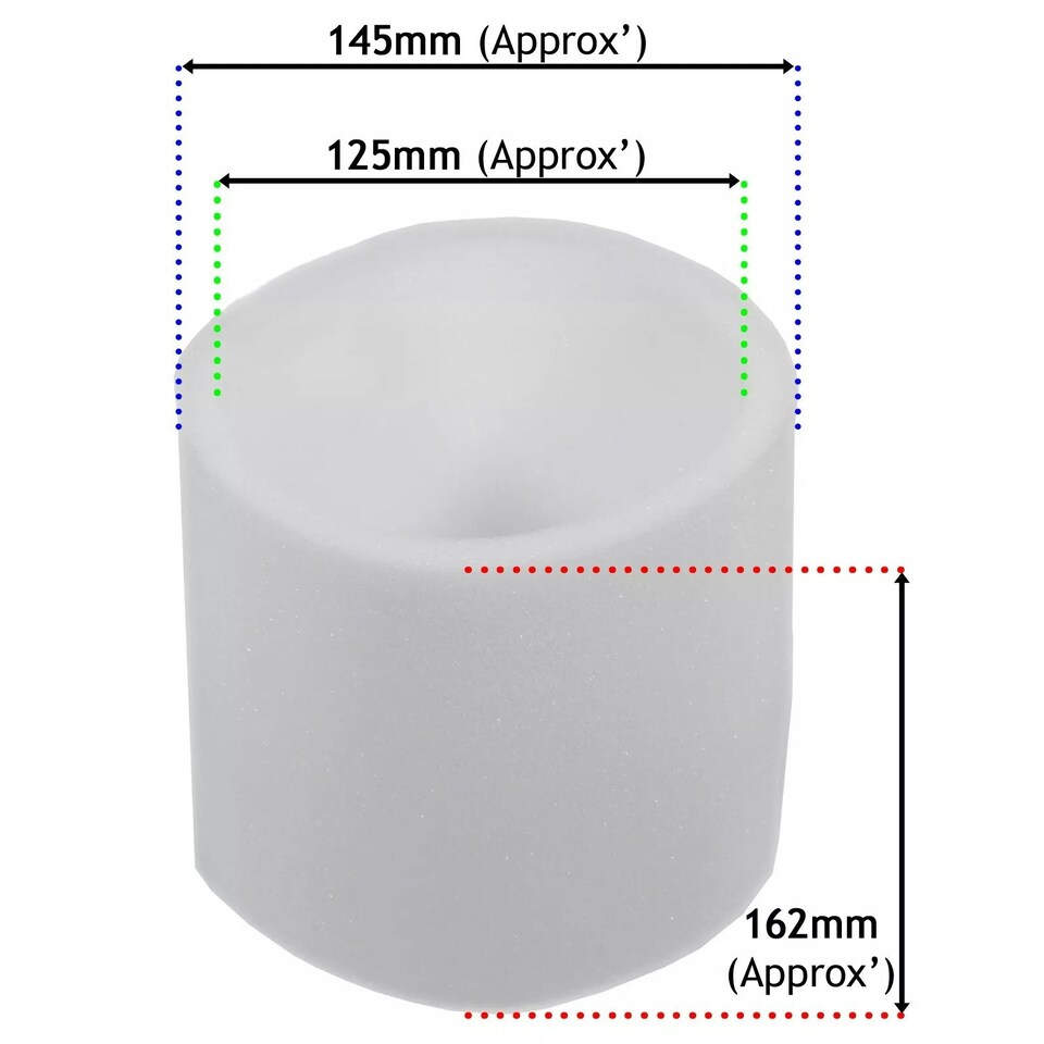 image 1 of SPARES2GO Wet & Dry Cartridge + Foam Sleeve Filter Kit compatible with Vacmaster Vacuum Cleaners (20 Litre to 60 Litre Models)