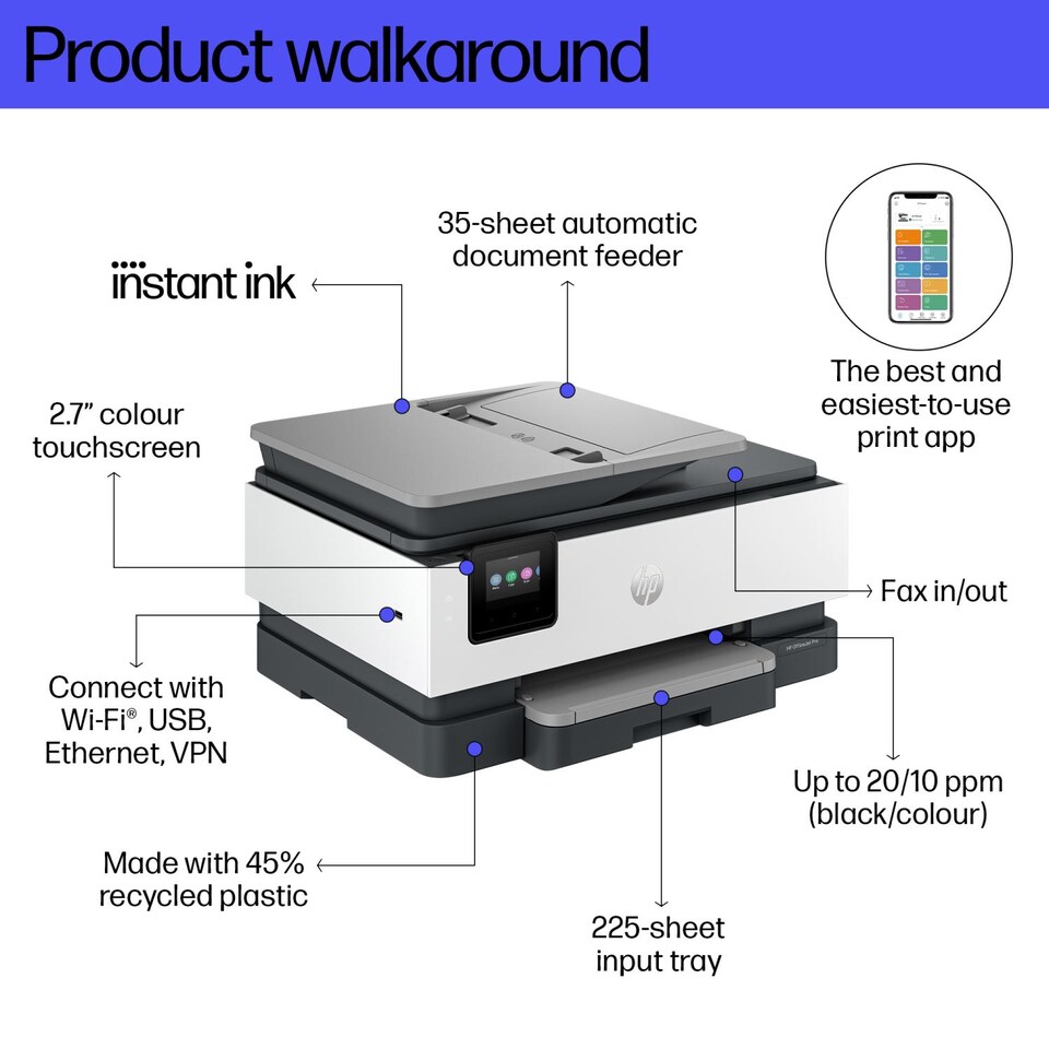 image 1 of HP 8132e Multifunction Printers - 512MB - Grey
