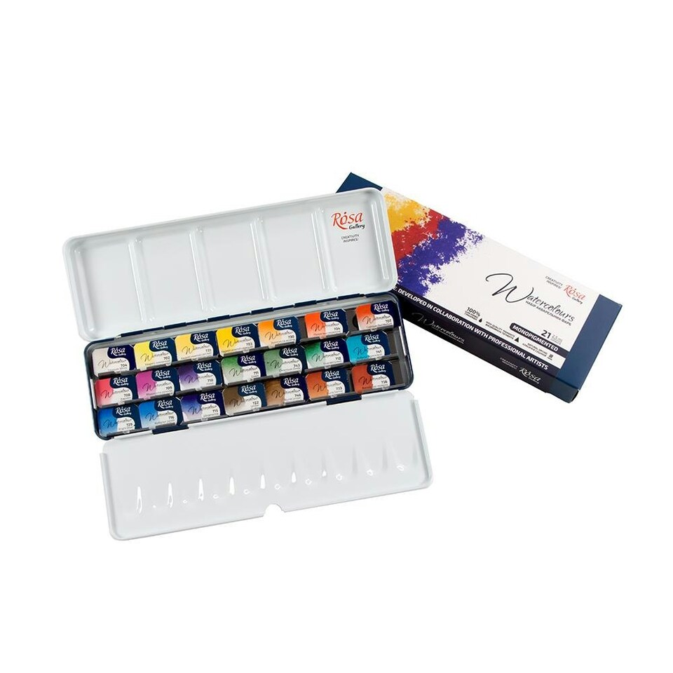 image 1 of Pack of 21 Monopigmented Assorted Watercolours Paints by Rosa Gallery