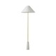 image 7 of ValueLights Margot White Marble Base Floor Lamp with a Linen Tapered Lampshade - Bulb Included Cream
