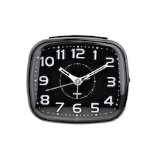 Hometime Alarm Clock Square with Illuminated Button - Black Case Black
