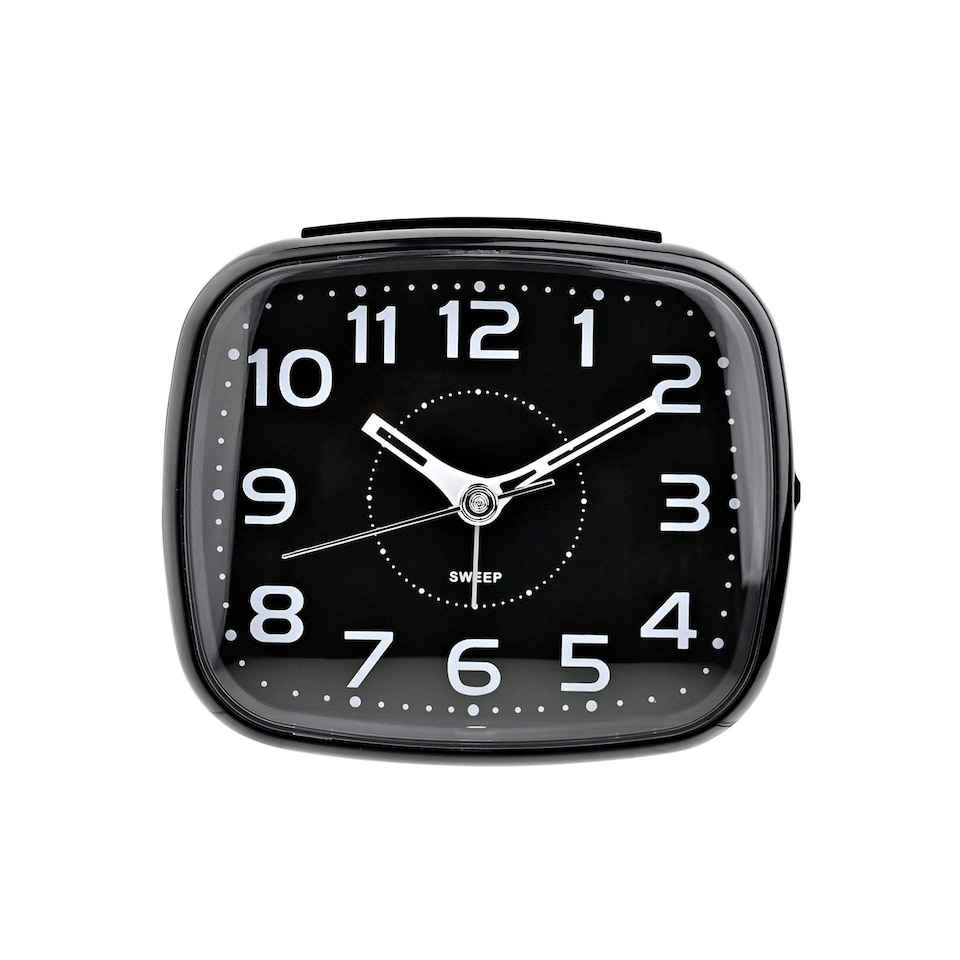 image 1 of Hometime Alarm Clock Square with Illuminated Button - Black Case Black