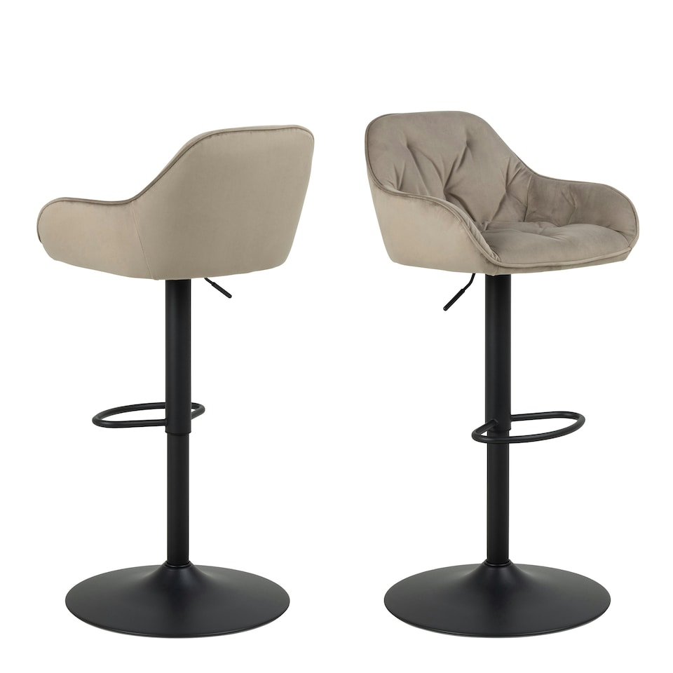 image 1 of Brooke Swivel Bar Stool with Height Adjustable Function in Beige.