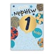 image 1 of Words 'n' Wishes 1st Birthday Card for Nephew, Patterned & Foiled Letters With Balloons, Multicoloured, 23.5 x 16.5 cms