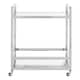 image 3 of Interiors by Premier Polished Stainless Steel 2 Tier Drinks Trolley, Clear Tempered Glass Kitchen Bar Cart, Modern Luxe Drinks Silver