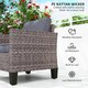 image 4 of Outsunny Single Seater Rattan Garden Armchair, PE Wicker Rattan Chair with Armrests and Cushions, Garden Chair with Galvanised Steel Frame for Conservatory, Porch, Dark Grey | Grey | One Size