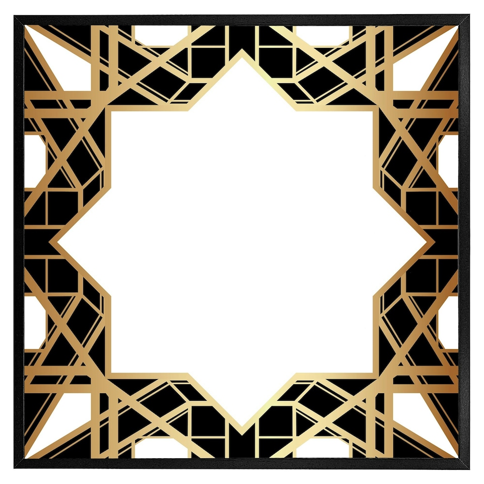 image 1 of Art deco star border (Picture Frame) Black | XL