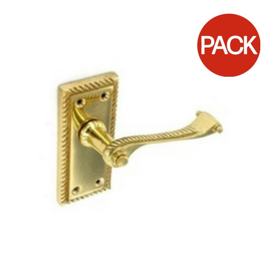 Securit Georgian Latch Handles (Pack of 2) - Gold - 108mm