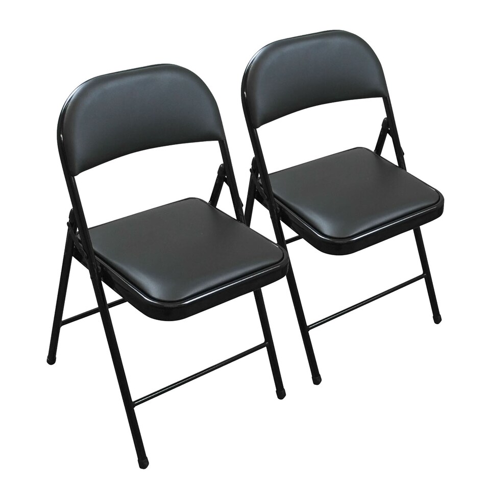 image 1 of TekBox 2x Folding Faux Leather Chairs