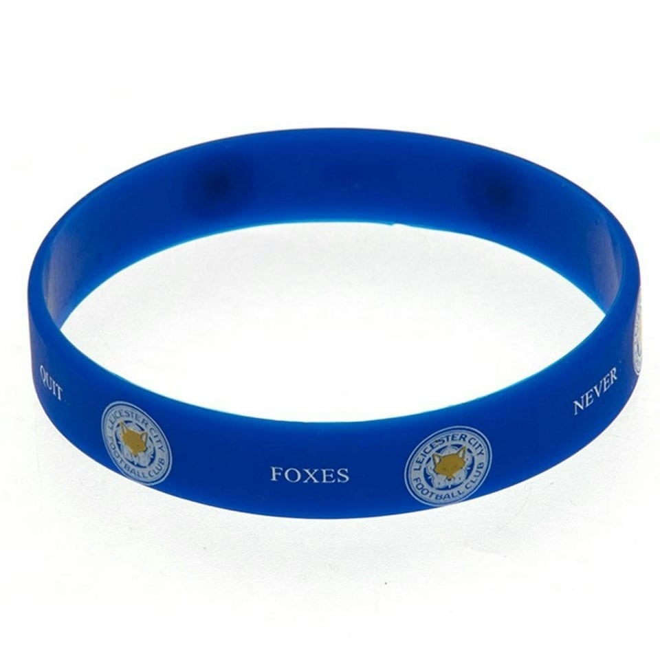 image 1 of Leicester City FC Crest Silicone Wristband - Blue/White - One Size