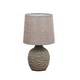 image 1 of Dark Grey Table Lamp with Grey Linen Shade Grey