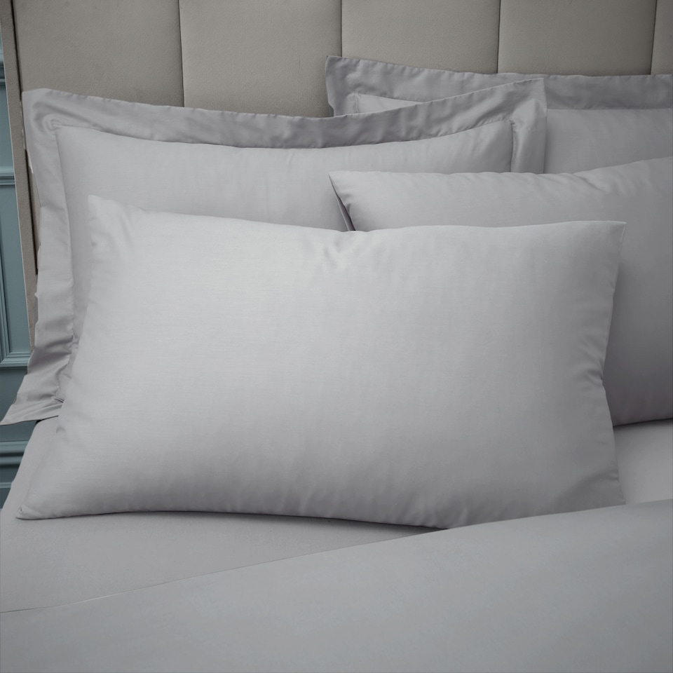 image 1 of Bianca 180 Thread Count Egyptian Cotton Duvet Cover Set | Silver | Silver Grey | Super King