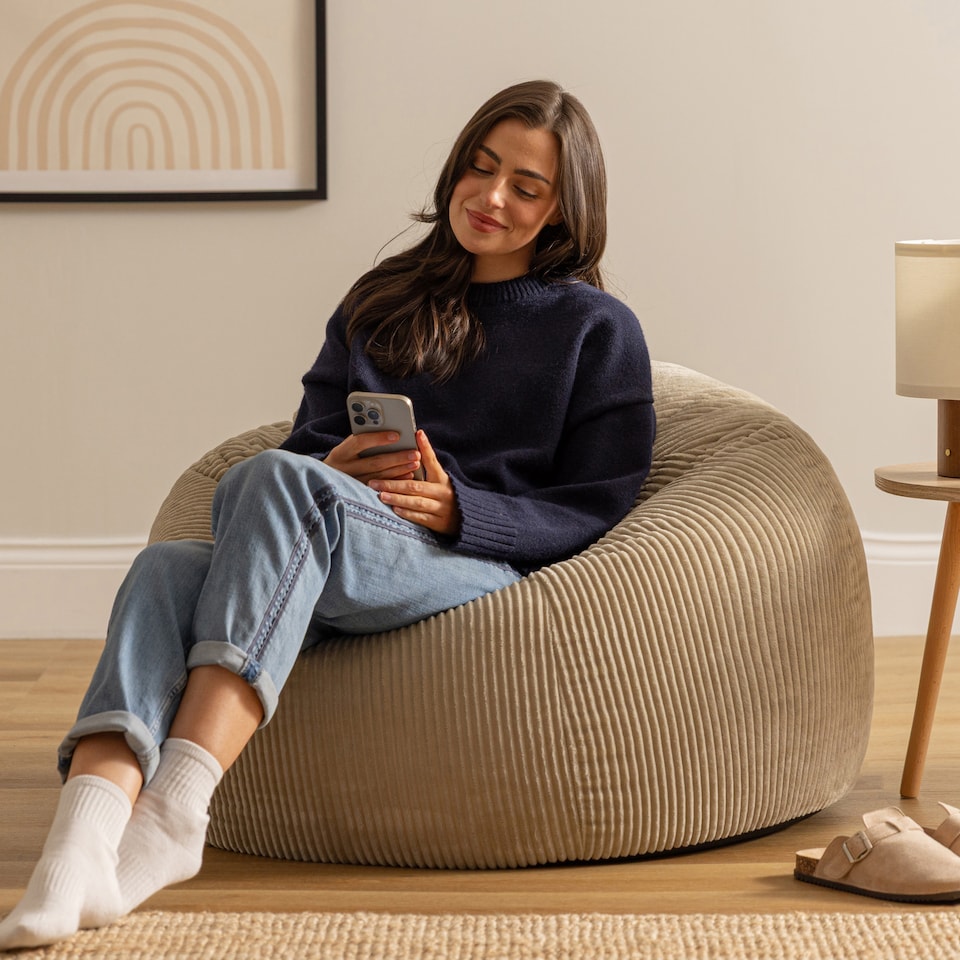 image 1 of Kingston Beanbag Corduroy Natural Beige | Cream | Natural | XL | 1