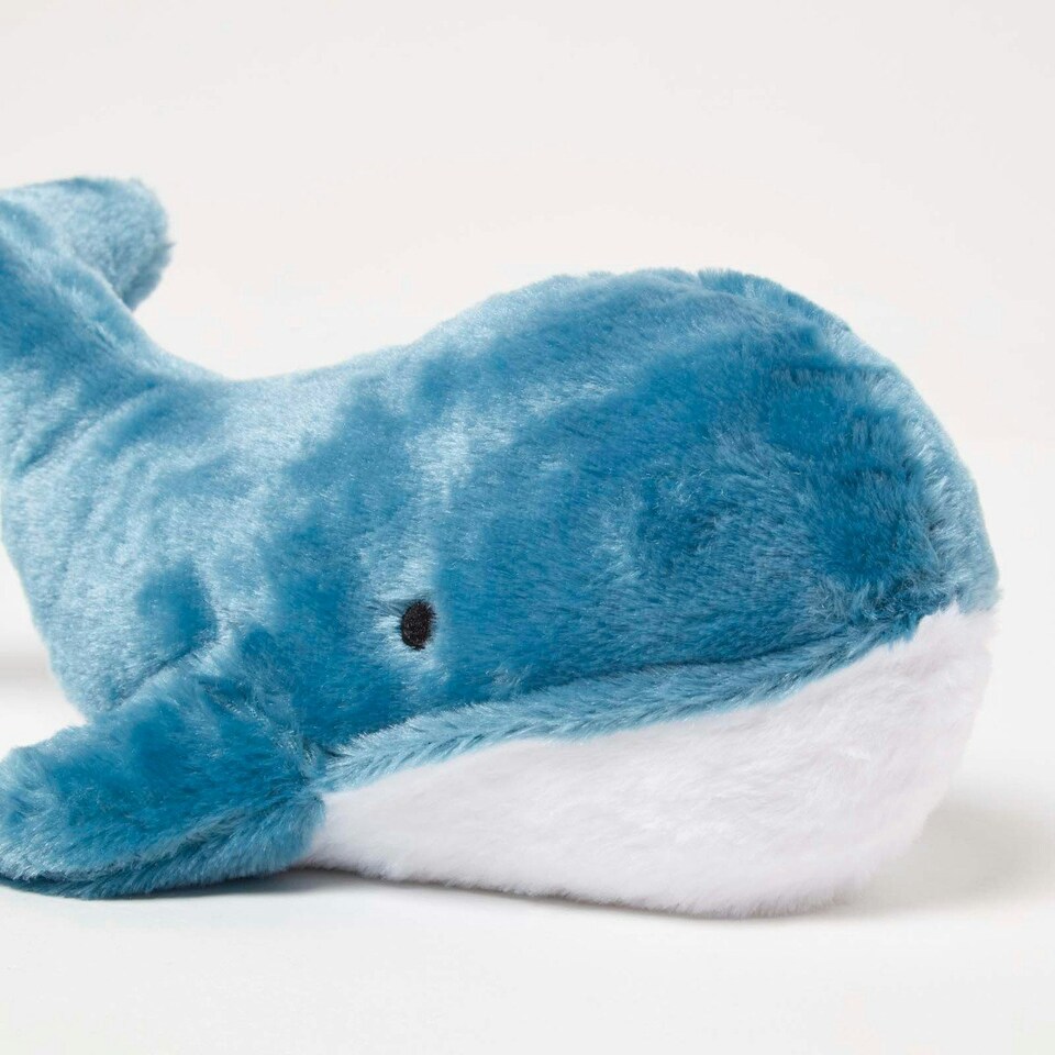 image 1 of Homescapes Blue Whale Door Stopper, Decorative Fabric Door Stop