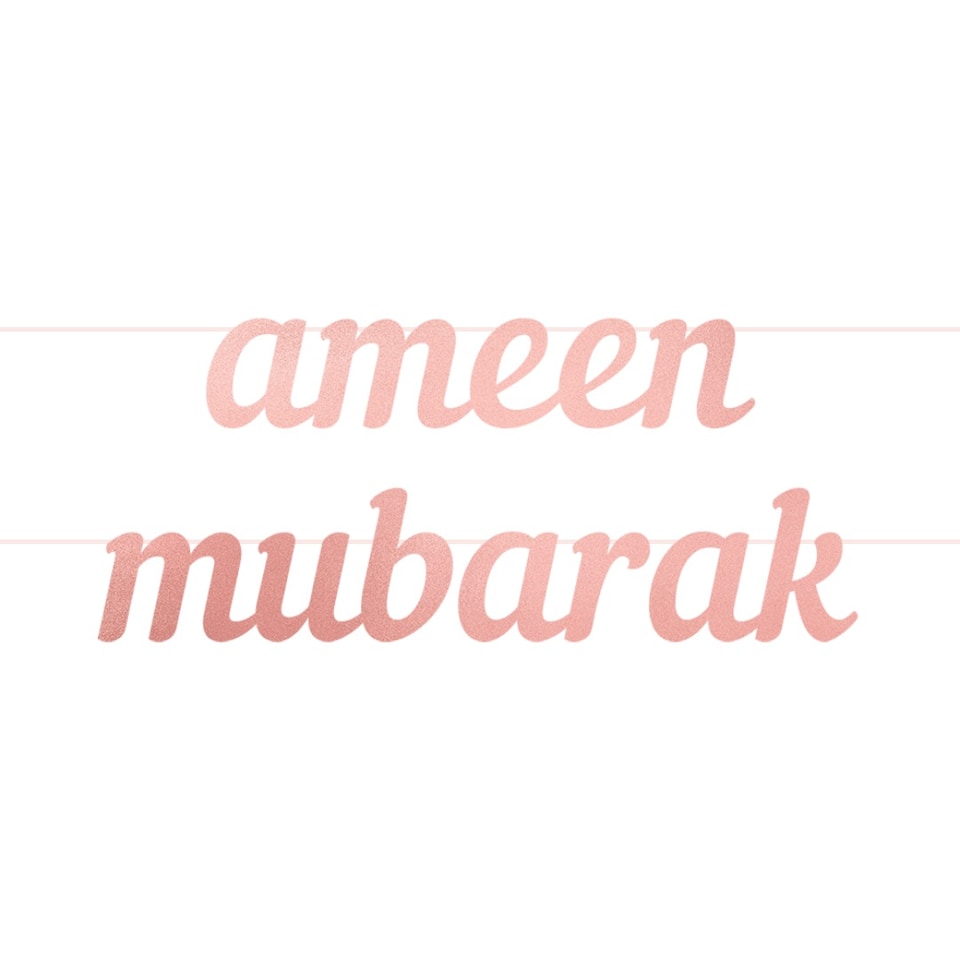 image 1 of Ameen Mubarak Letter Banner - Rose Gold