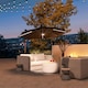 image 2 of Outsunny 3(m) LED Cantilever Parasol with Base Solar Lights Dark Grey