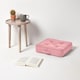 image 2 of Homescapes Rajput Ribbed Cotton Floor Cushion Pink Pink