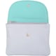 image 2 of Laser Cut Genuine Leather Credit Card Money Holder Wallet Purse Grey | Grey/Turquoise