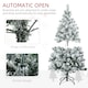 image 8 of HOMCOM 4.5ft Prelit Snow Flocked Artificial Christmas Tree Xmas Tree with 150 Colourful or Warm White LED Lights  Green