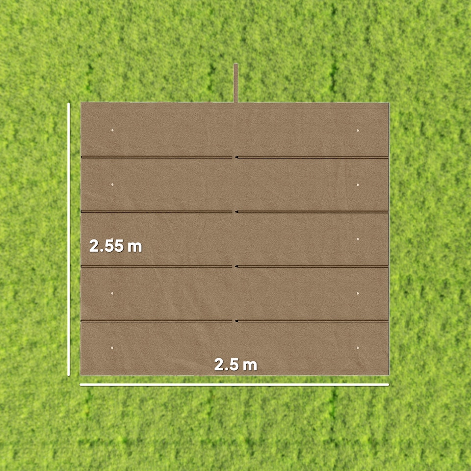 image 1 of Outsunny 2.55x2.5 m Pergola Cover Replacement for 3x3 m Frame, Tan | Brown