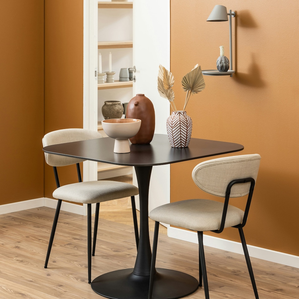 image 1 of Malta Ceramic Square Dining Table Black