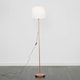image 2 of ValueLights Charlie Copper Floor Lamp White Taper Shade & Bulb 