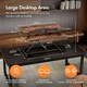 image 2 of VonHaus Height Adjustable Dark Wood Standing Desk Converter, 80cm length Brown