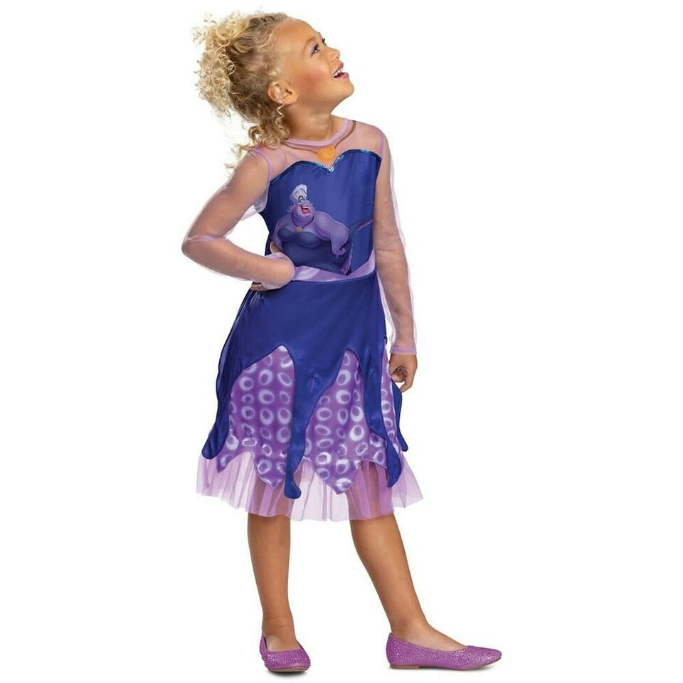 image 1 of The Little Mermaid Girls Ursula Classic Costume Dress - Purple - 3-4 Years
