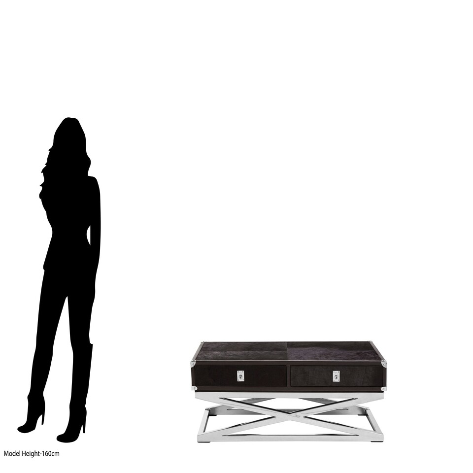 image 1 of Kensington Townhouse Hair On Hide Coffee Table Black