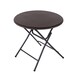 image 1 of 80cm Round Folding Heavy Duty Outdoor Rattan Patio Garden Bistro Table | Brown