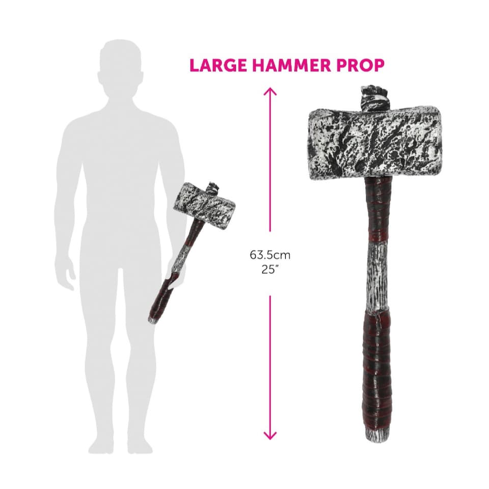 image 1 of Gladiator Accessory Set - 3 Pcs - Wig, Hammer & Tattoo Sleeves | Multi | One Size