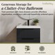 image 3 of Balterley Fluted Front Wall Hung 2-Drawer Bathroom Vanity Unit with 1 Tap Hole Basin, Handles | Grey | Soft Black
