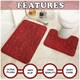 image 3 of VELVETIO 2Pc Pebble Bath Mat Set Memory Foam Bathroom Toilet Rugs Red