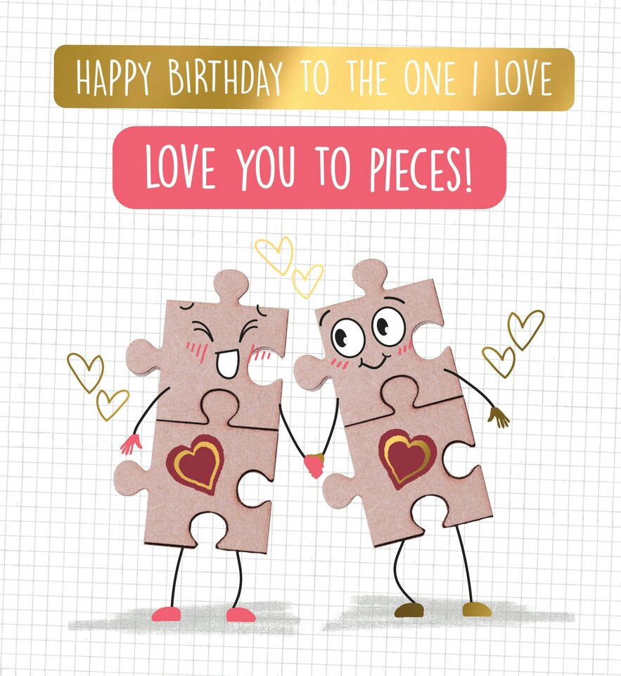 image 1 of I Love You To Pieces - Cute Birthday Card