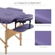 image 6 of HOMCOM Portable Massage Bed, Folding Spa Beauty Massage Table with 2 Sections, Carry Bag and Wooden Frame, Purple