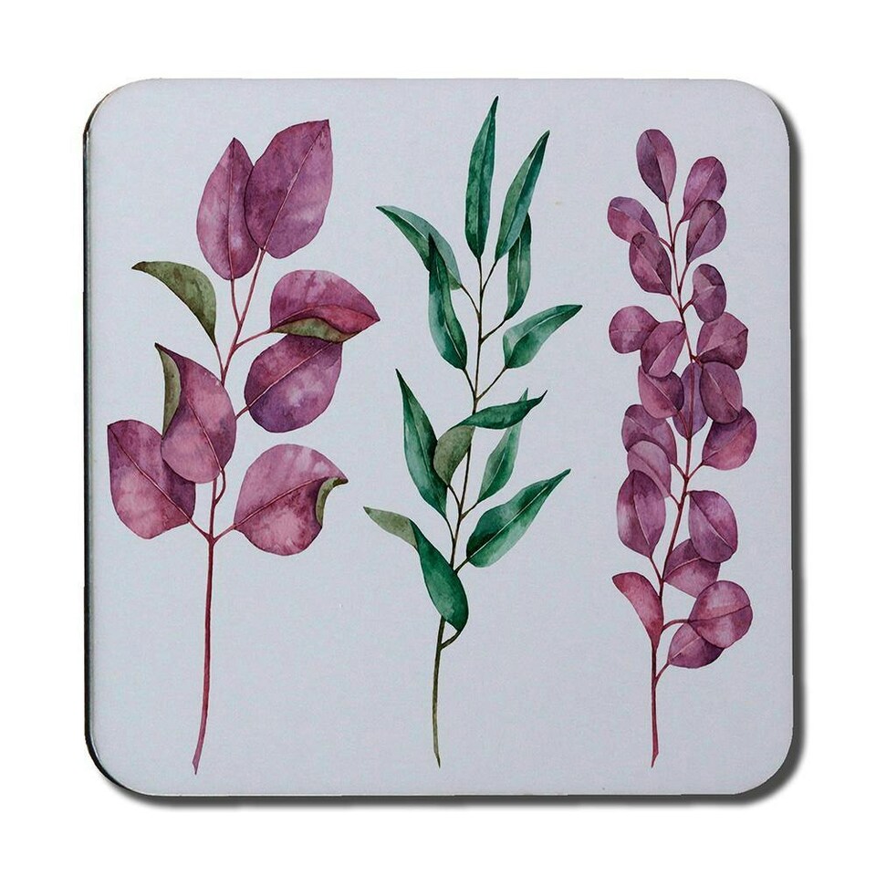 image 1 of Purple & Green Leaves (Coaster)