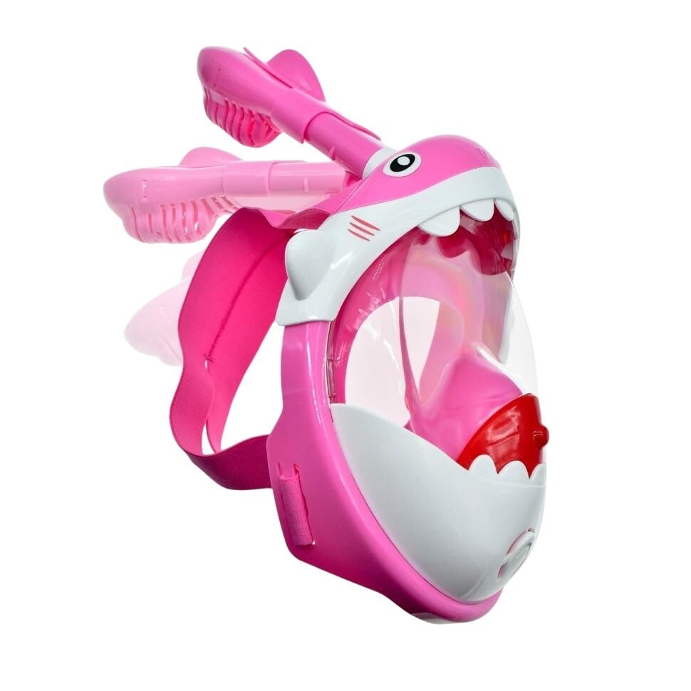 SwimTech Childrens/Kids Full Face Snorkel - Pink/White - XS