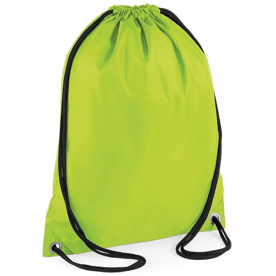 image 1 of BagBase Budget Water Resistant Sports Gymsac Drawstring Bag (11L) - Lime Green - One Size | Green | One Size