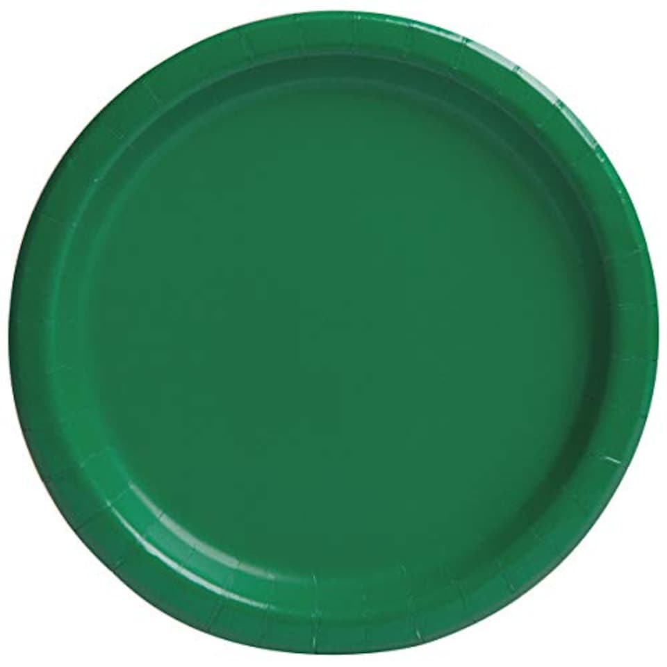 image 1 of Emerald Green Round Paper Plates 22cm - Pack of 16