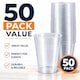 image 2 of Hero Disposable Half Pint Cups Polypropylene Tumblers Plastic Cups, Food Grade Cold Drink Cups with Rolled Rim, UKCA Marked, Lined Accurate Half Pint Measures, Recyclable Clear Party Cups | Clear | Clear | 50